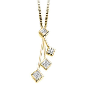 18K Gold Four Tier 1.65 CTW Diamond Drop Earrings & Necklace Set - F/VS - Pobjoy Diamonds