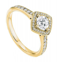 Load image into Gallery viewer, Round Brilliant Cut 0.85 CTW Diamond Halo &amp; Shoulders Engagement Ring F/VS-Verbier - Pobjoy Diamonds