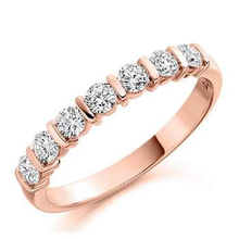 Load image into Gallery viewer, Bar Set Diamond Half Eternity Ring 0.50 Carat - Pobjoy Diamonds