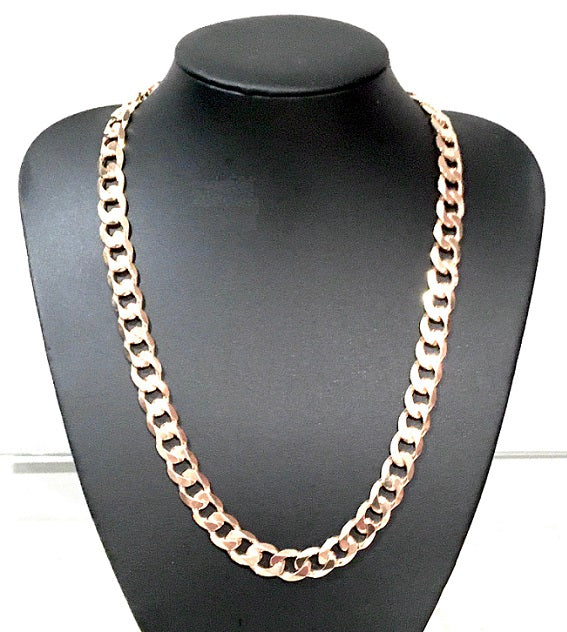 9K Yellow Gold Heavy Set Curb Neck Chain 150g - 14mm Gauge - Pobjoy Diamonds