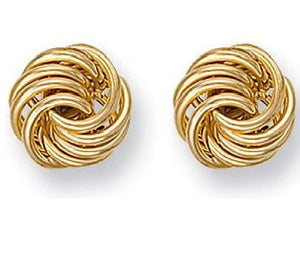 9K Yellow Large Gold Stud Earrings - Pobjoy Diamonds