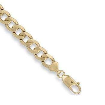 Gents 9K Yellow Gold Chunky Flat Curb Chain 48g - Pobjoy Diamonds