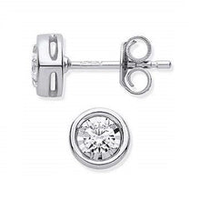 Load image into Gallery viewer, 9K White Gold &amp; 0.25 CTW Diamond Stud Earrings G-H/Si