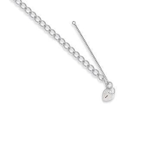 9K White Gold Ladies Curb Bracelet & Padlock - Pobjoy Diamonds