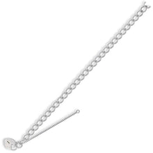 Load image into Gallery viewer, 9K White Gold Ladies Curb Bracelet &amp; Padlock - Pobjoy Diamonds
