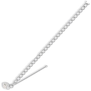 9K White Gold Ladies Curb Bracelet & Padlock - Pobjoy Diamonds