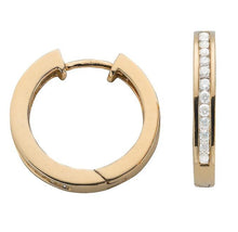 Load image into Gallery viewer, 9K Yellow Gold Channel Set Diamond Earrings 0.50 CTW - Pobjoy Diamonds