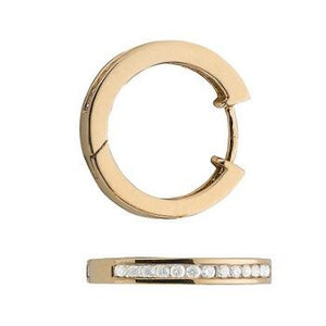 9K Yellow Gold Channel Set Diamond Earrings 0.50 CTW - Pobjoy Diamonds
