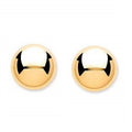 9K Gold Large Ladies Ball Stud Earrings - Pobjoy Diamonds