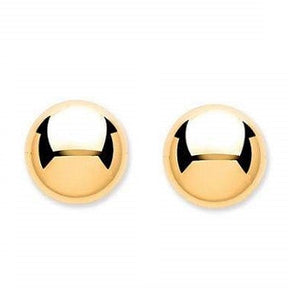 9K Gold Large Ladies Ball Stud Earrings - Pobjoy Diamonds