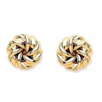 9K Yellow Gold Close Knot Stud Earrings -Pobjoy Diamonds