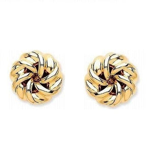 9K Yellow Gold Close Knot Stud Earrings -Pobjoy Diamonds