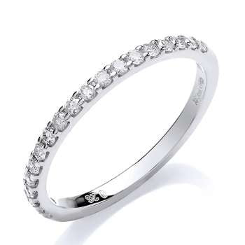 9K Gold 0.26 CTW Diamond Half Eternity Ring - Pobjoy Diamonds