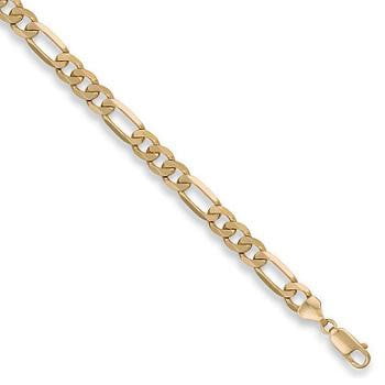 9K Yellow Gold Figaro Neck Chain - Pobjoy Diamonds