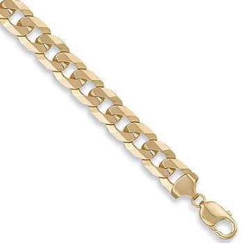 9K Mens Heavy Weight Classic Flat Cub Neck Chain - Pobjoy Diamonds