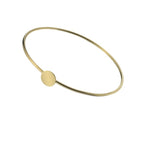 Gender Free 9K Yellow Gold Single Disc Bangle