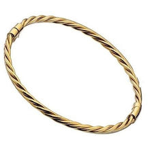 Load image into Gallery viewer, 9K Yellow Gold Solid Twist Hinged Ladies Bangle - Pobjoy Diamonds
