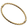 9K Yellow Gold Solid Twist Hinged Ladies Bangle - Pobjoy Diamonds