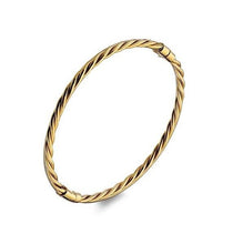 Load image into Gallery viewer, 9K Yellow Gold Solid Twist Hinged Ladies Bangle - Pobjoy Diamonds