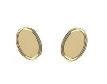Load image into Gallery viewer, 9K Yellow Gold Chain Link Oval Raised Edge Cufflinks - Pobjoy Diamonds