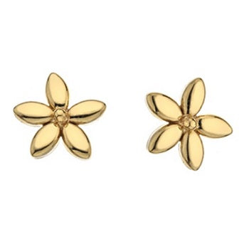 9K Yellow Gold Petal Stud Earrings - Pobjoy Diamonds