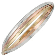 Load image into Gallery viewer, 9K Gold Ladies Russian Three Colour Bangle 14.5g - Pobjoy Diamonds