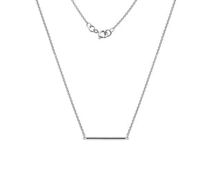 9K White Gold Round Bar Pendant Necklace - Pobjoy Diamonds