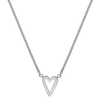 9K White Gold Heart Pendant Necklace - Pobjoy Diamonds
