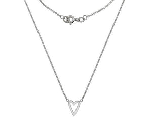 9K White Gold Heart Pendant Necklace & Earrings Set - Pobjoy Diamonds