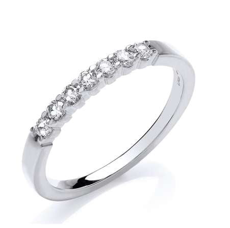 9K Gold 0.25 CTW Diamond Half Eternity Ring - Pobjoy Diamonds