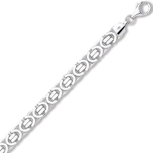 Flat Byzantine Mens White Gold Bracelet-Pobjoy Diamonds