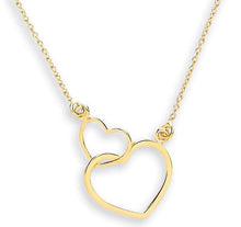 Load image into Gallery viewer, 9K Yellow Gold Silhouette Hearts Pendant &amp; Rolo Chain - Pobjoy Diamonds