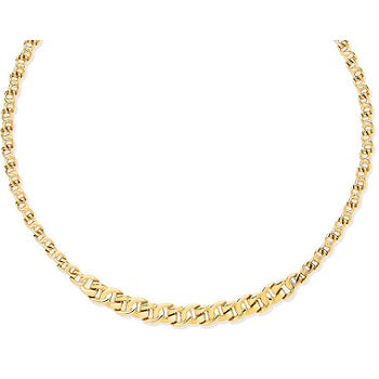 9K Yellow Gold Ladies Graduated Collarette Necklace - Pobjoy Diamonds