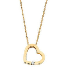 Load image into Gallery viewer, 9K Yellow Gold &amp; Diamond Heart Pendant &amp; 18&quot; Neck Chain- Pobjoy Diamonds