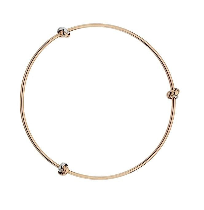 9K Rose & White Gold Three Knot Ladies Bangle - Pobjoy Diamonds