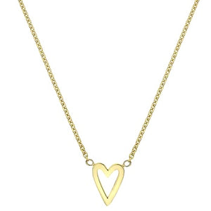 9K Yellow Gold Heart Pendant Necklace - Pobjoy Diamonds