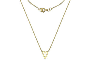 9K Yellow Gold Heart Pendant Necklace - Pobjoy Diamonds