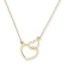 Load image into Gallery viewer, 9K Yellow Gold Silhouette Hearts Pendant &amp; Rolo Chain - Pobjoy Diamonds