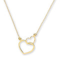 9K Yellow Gold Silhouette Hearts Pendant & Rolo Chain - Pobjoy Diamonds