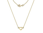 9K Yellow Gold Single Silhouette Heart & Neck Chain - Pobjoy Diamonds
