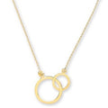 9K Yellow Gold Twin Flat Hoops & Rolo Neck Chain - Pobjoy Diamonds