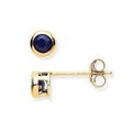 9K Yellow Gold & Sapphire Small Stud Earrings - Pobjoy Diamonds