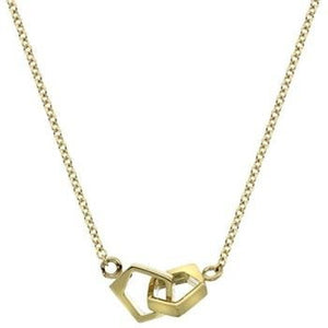 9K Yellow Gold Twin Pentagon Ladies Necklace - Pobjoy Diamonds