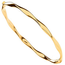 Load image into Gallery viewer, 9K Yellow Gold Hollow Twist Ladies Hinged Bangle - Pobjoy Diamonds