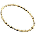9K Yellow Gold Solid Hinged Square Twisted Bangle - Pobjoy Diamonds