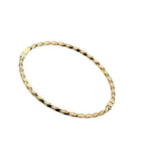 Load image into Gallery viewer, 9K Yellow Gold Solid Hinged Square Twisted Bangle - Pobjoy Diamonds