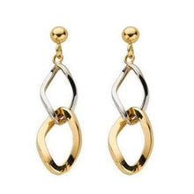 Load image into Gallery viewer, 9K White &amp; Yellow Gold Ladies Drop Earrings-Pobjoy