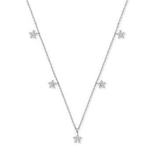 Load image into Gallery viewer, 9K White Gold Diamond Florets Necklace-Pobjoy Diamonds