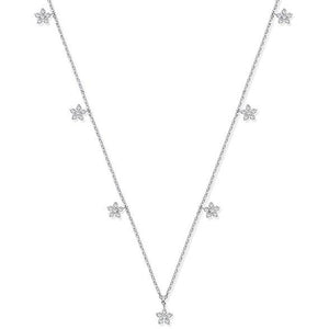 9K White Gold Diamond Florets Necklace-Pobjoy Diamonds