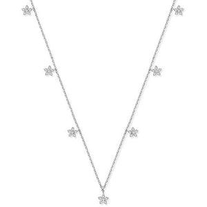 9K White Gold Diamond Florets Necklace-Pobjoy Diamonds